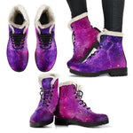 Purple Bursting Galaxy Space Print Comfy Boots GearFrost
