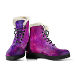 Purple Bursting Galaxy Space Print Comfy Boots GearFrost