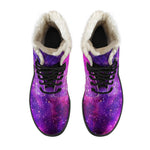 Purple Bursting Galaxy Space Print Comfy Boots GearFrost