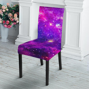 Purple Bursting Galaxy Space Print Dining Chair Slipcover