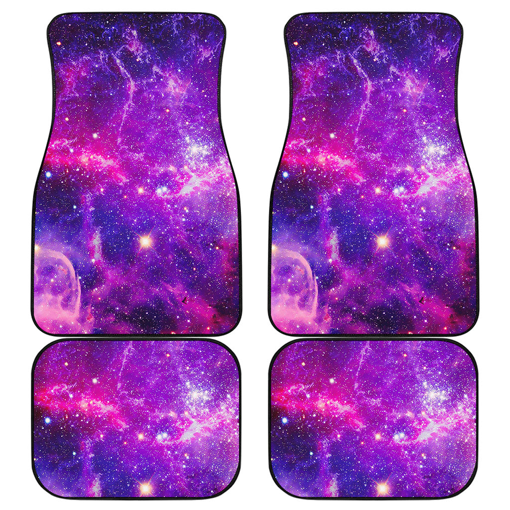 Purple Bursting Galaxy Space Print Front and Back Car Floor Mats