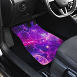 Purple Bursting Galaxy Space Print Front and Back Car Floor Mats