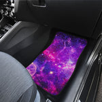 Purple Bursting Galaxy Space Print Front and Back Car Floor Mats