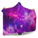 Purple Bursting Galaxy Space Print Hooded Blanket