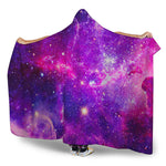 Purple Bursting Galaxy Space Print Hooded Blanket