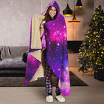 Purple Bursting Galaxy Space Print Hooded Blanket