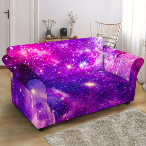 Purple Bursting Galaxy Space Print Loveseat Slipcover