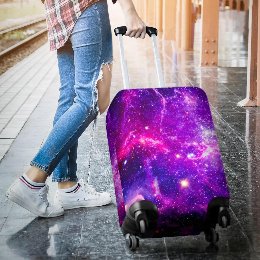 Purple Bursting Galaxy Space Print Luggage Cover GearFrost