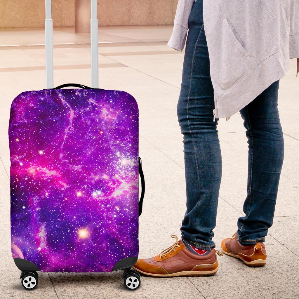 Purple Bursting Galaxy Space Print Luggage Cover GearFrost