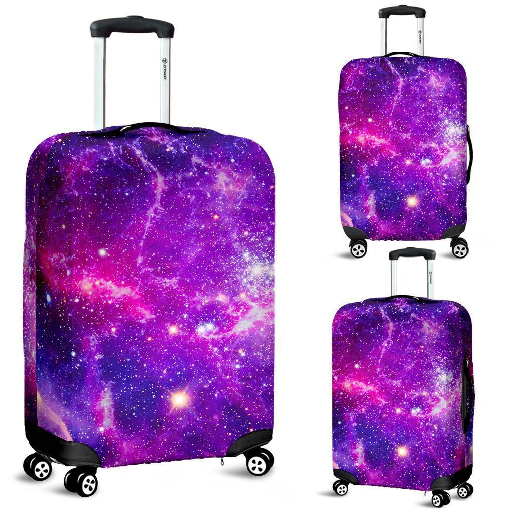 Purple Bursting Galaxy Space Print Luggage Cover GearFrost