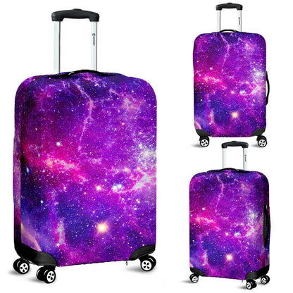 Purple Bursting Galaxy Space Print Luggage Cover GearFrost