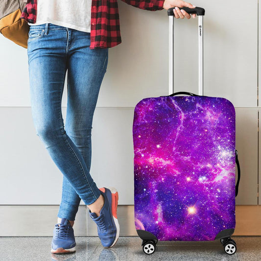 Purple Bursting Galaxy Space Print Luggage Cover GearFrost
