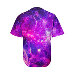 Purple Bursting Galaxy Space Print Men's Baseball Jersey