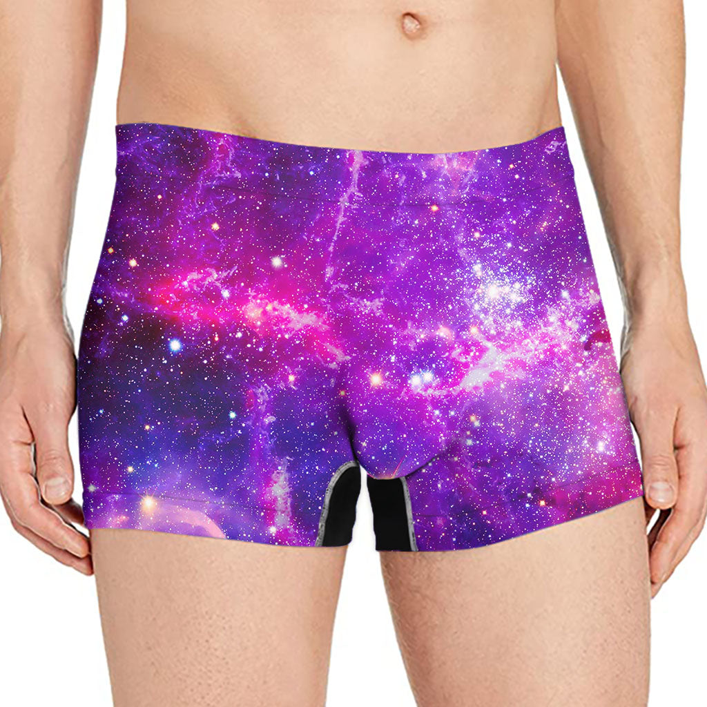 Purple Bursting Galaxy Space Print Men's Boxer Briefs