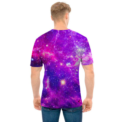 Purple Bursting Galaxy Space Print Men's T-Shirt