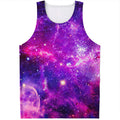 Purple Bursting Galaxy Space Print Men's Tank Top