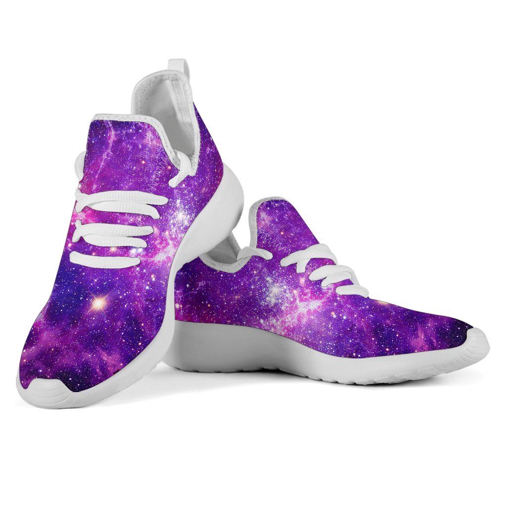 Purple Bursting Galaxy Space Print Mesh Knit Shoes GearFrost