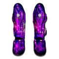Purple Bursting Galaxy Space Print Muay Thai Shin Guards