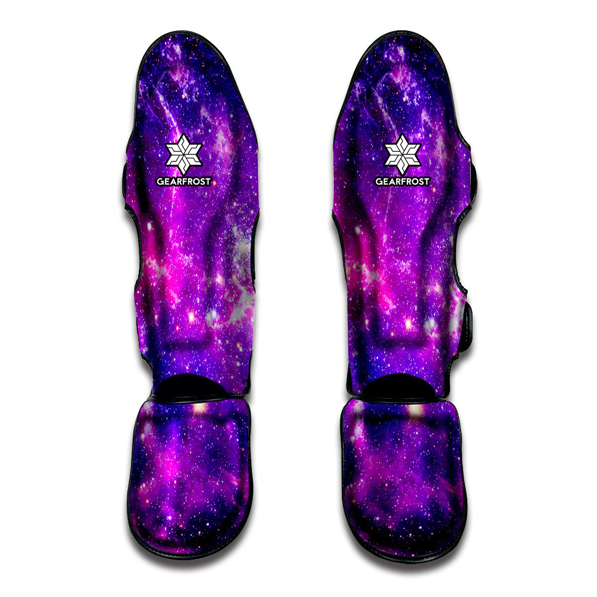 Purple Bursting Galaxy Space Print Muay Thai Shin Guard