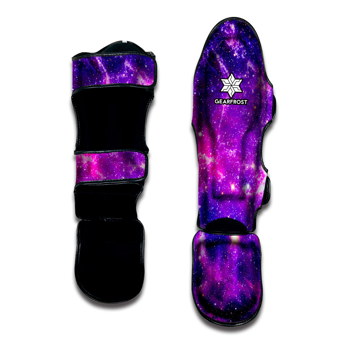 Purple Bursting Galaxy Space Print Muay Thai Shin Guard