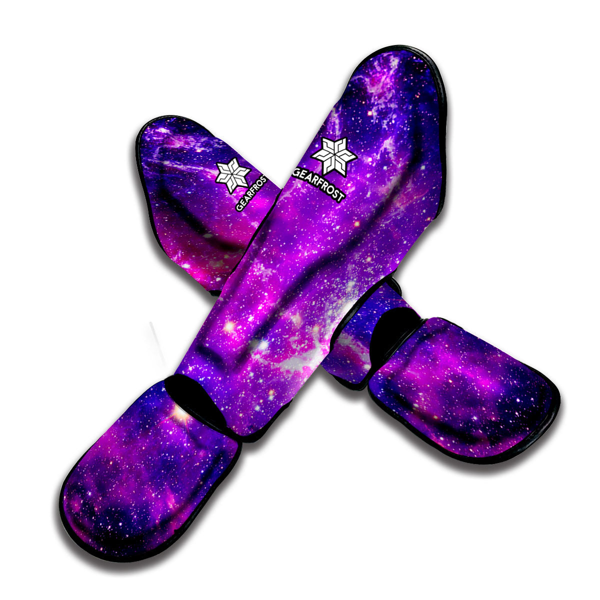 Purple Bursting Galaxy Space Print Muay Thai Shin Guard