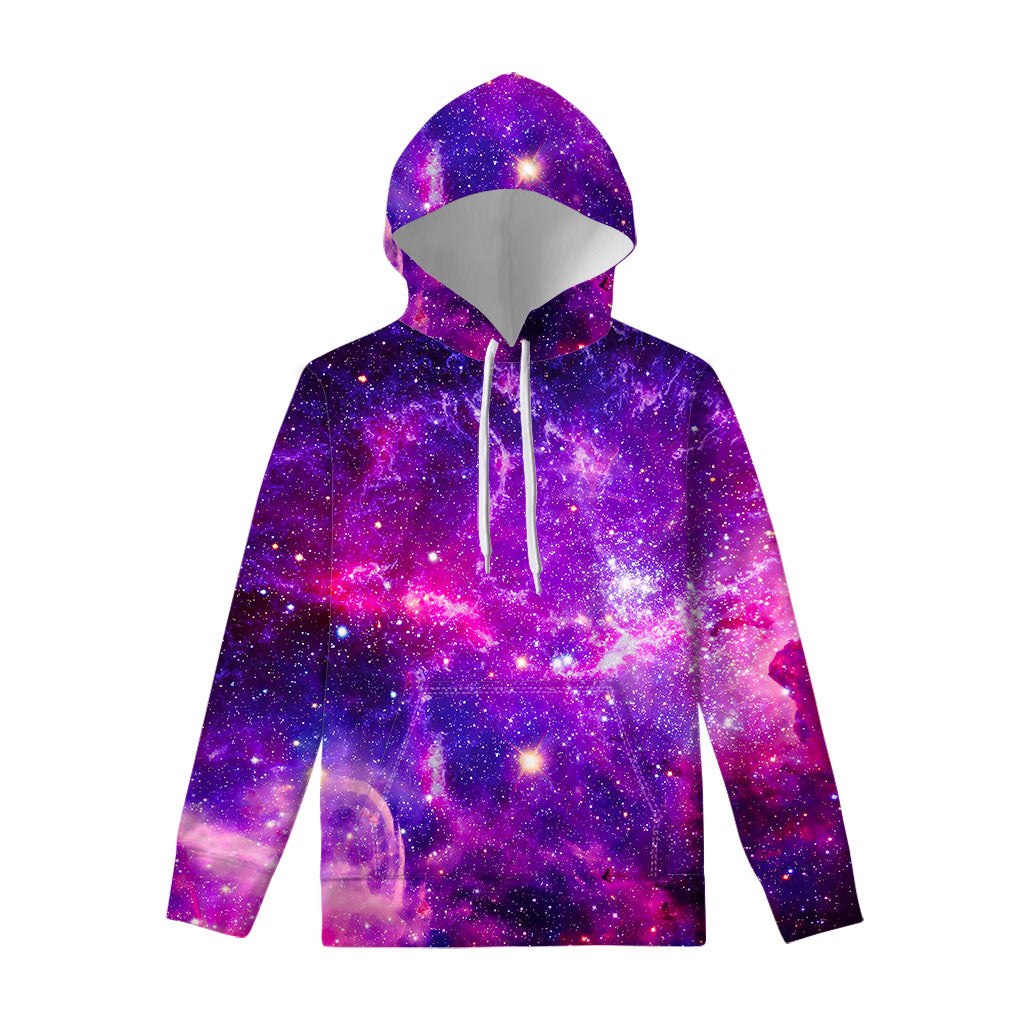 Purple Bursting Galaxy Space Print Pullover Hoodie