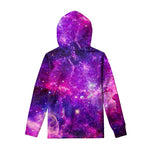 Purple Bursting Galaxy Space Print Pullover Hoodie