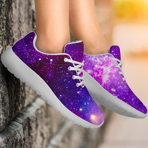 Purple Bursting Galaxy Space Print Sport Shoes GearFrost