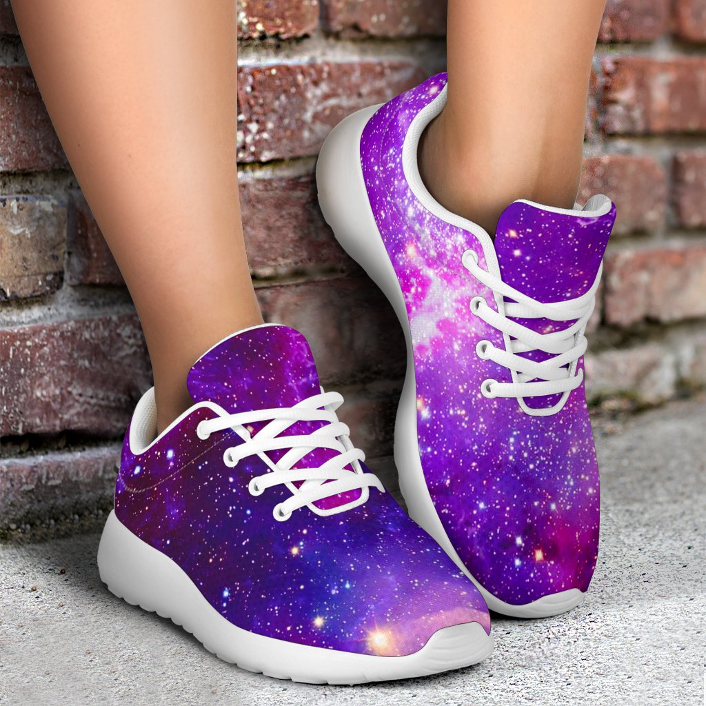 Purple Bursting Galaxy Space Print Sport Shoes GearFrost