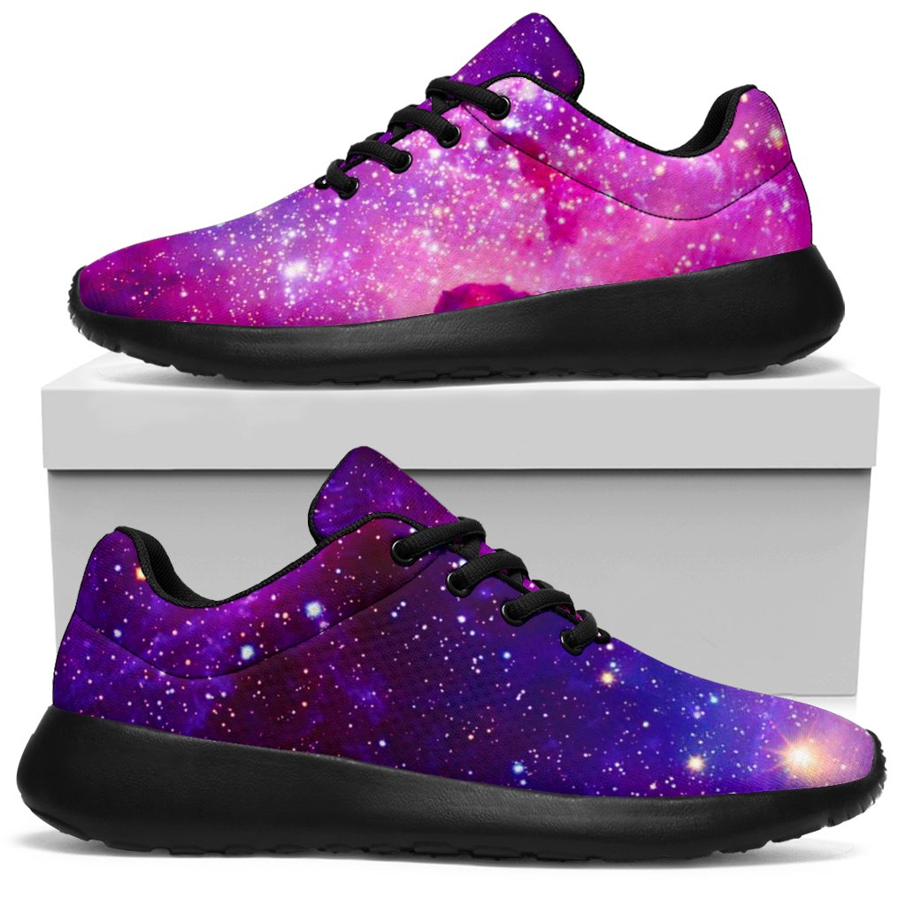 Purple Bursting Galaxy Space Print Sport Shoes GearFrost