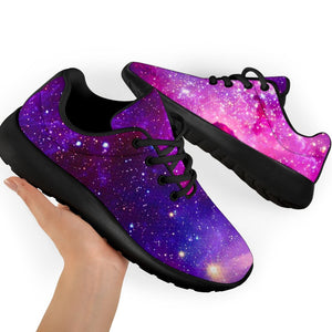 Purple Bursting Galaxy Space Print Sport Shoes GearFrost