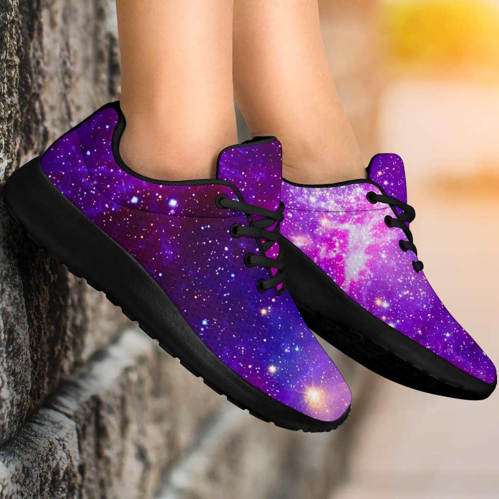 Purple Bursting Galaxy Space Print Sport Shoes GearFrost