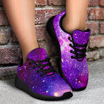 Purple Bursting Galaxy Space Print Sport Shoes GearFrost