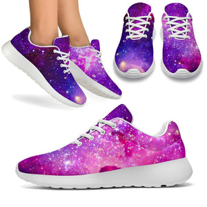 Purple Bursting Galaxy Space Print Sport Shoes GearFrost