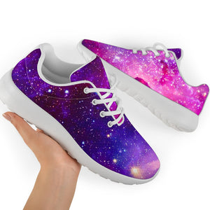 Purple Bursting Galaxy Space Print Sport Shoes GearFrost