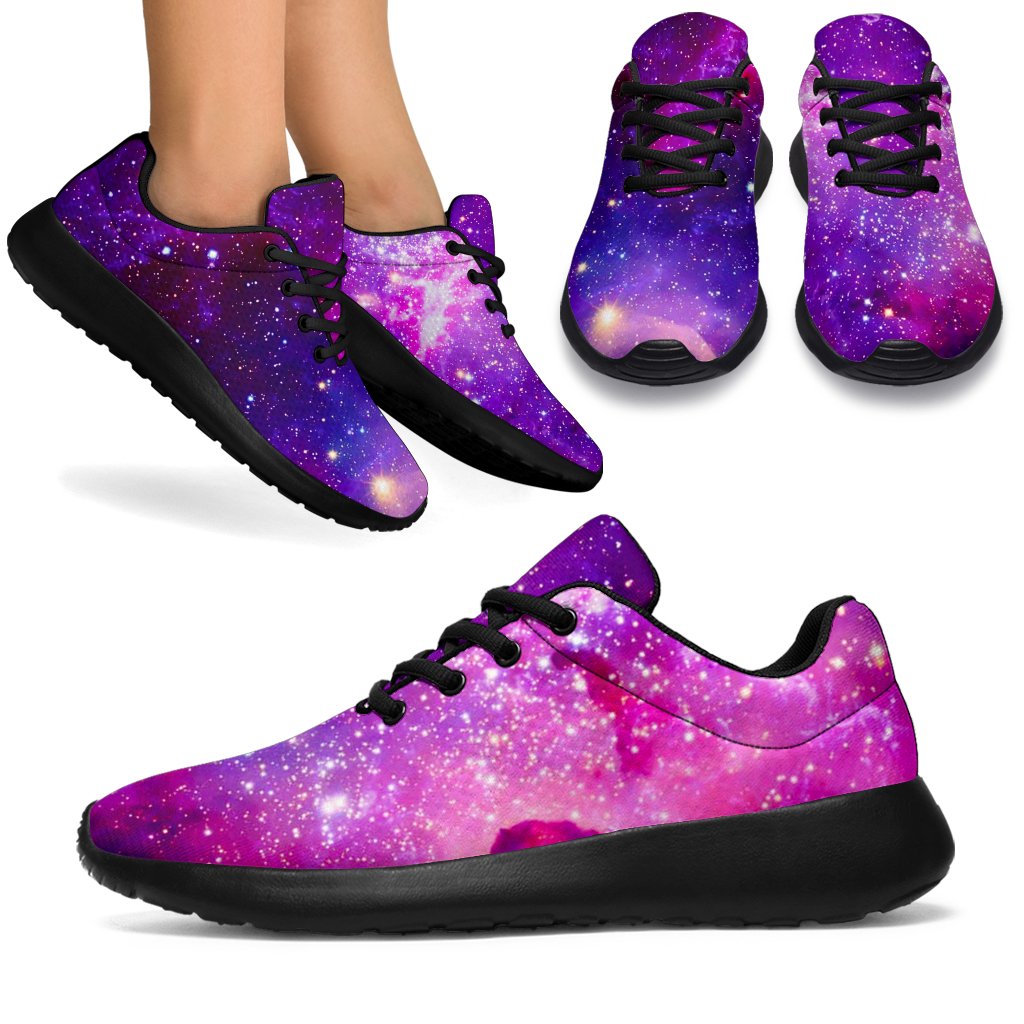 Purple Bursting Galaxy Space Print Sport Shoes GearFrost