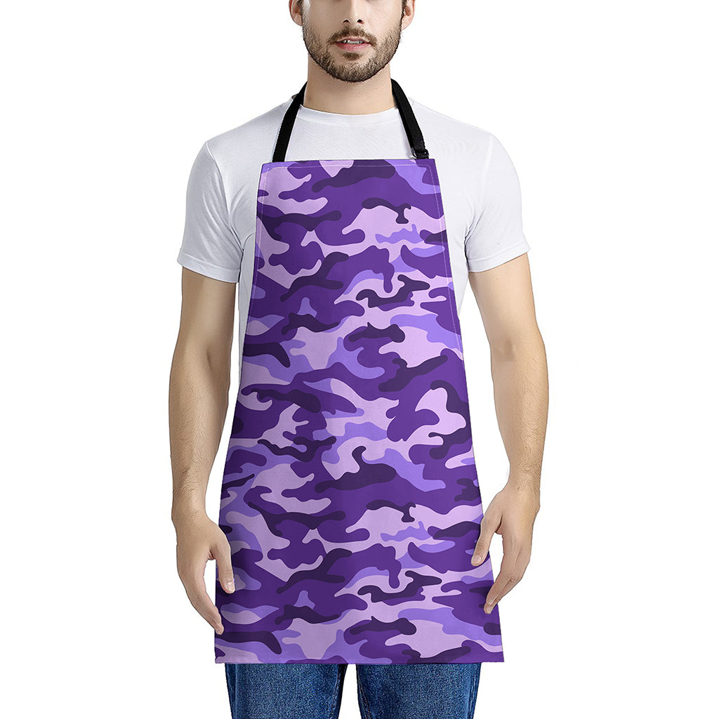 Purple Camouflage Print Apron