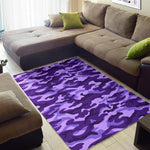 Purple Camouflage Print Area Rug GearFrost