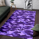 Purple Camouflage Print Area Rug GearFrost