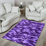 Purple Camouflage Print Area Rug GearFrost