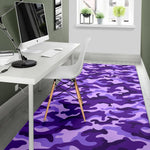 Purple Camouflage Print Area Rug GearFrost