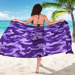 Purple Camouflage Print Beach Sarong Wrap