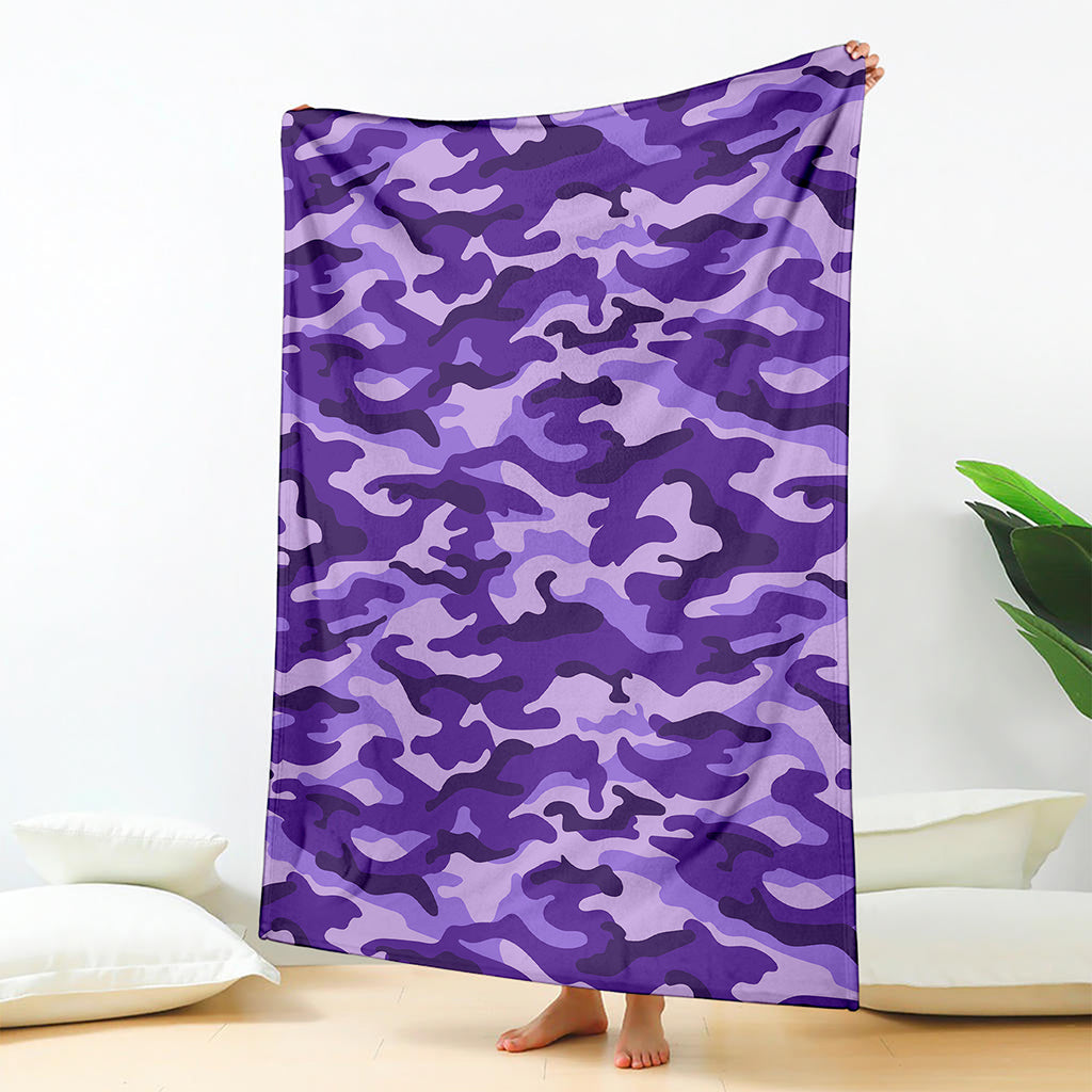 Purple Camouflage Print Blanket