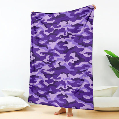 Purple Camouflage Print Blanket