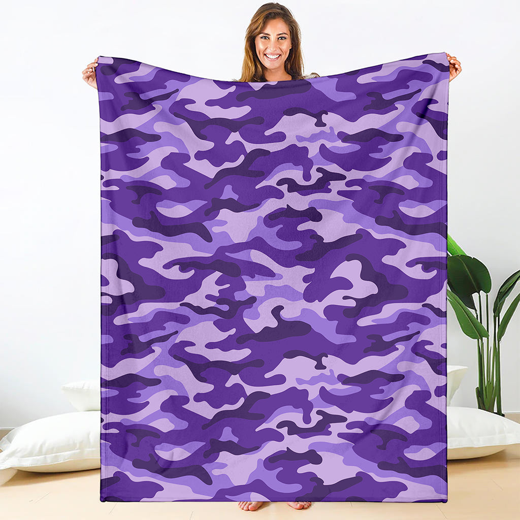 Purple Camouflage Print Blanket