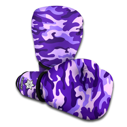 Purple Camouflage Print Boxing Gloves
