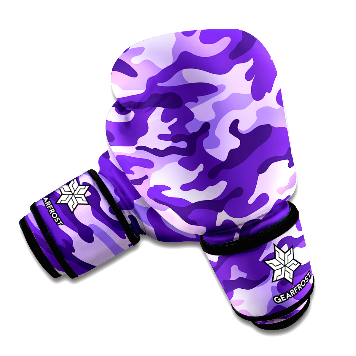Purple Camouflage Print Boxing Gloves