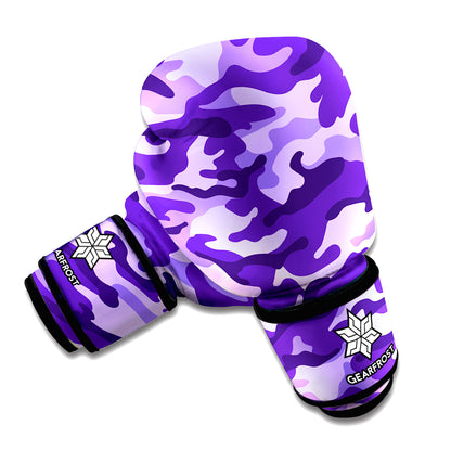 Purple Camouflage Print Boxing Gloves