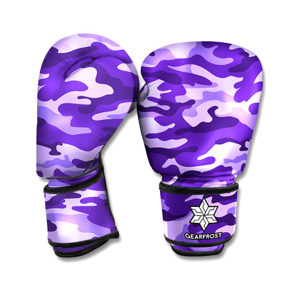 Purple Camouflage Print Boxing Gloves