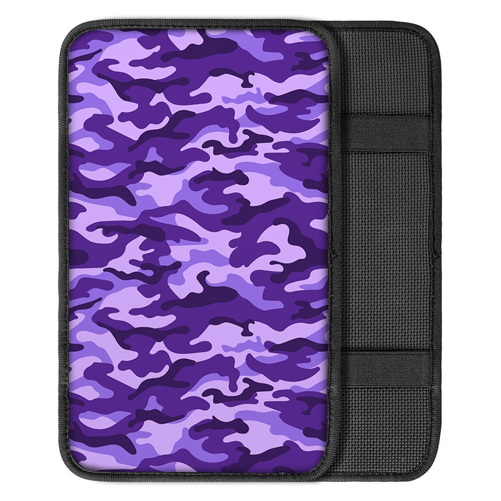 Purple Camouflage Print Car Center Console Cover